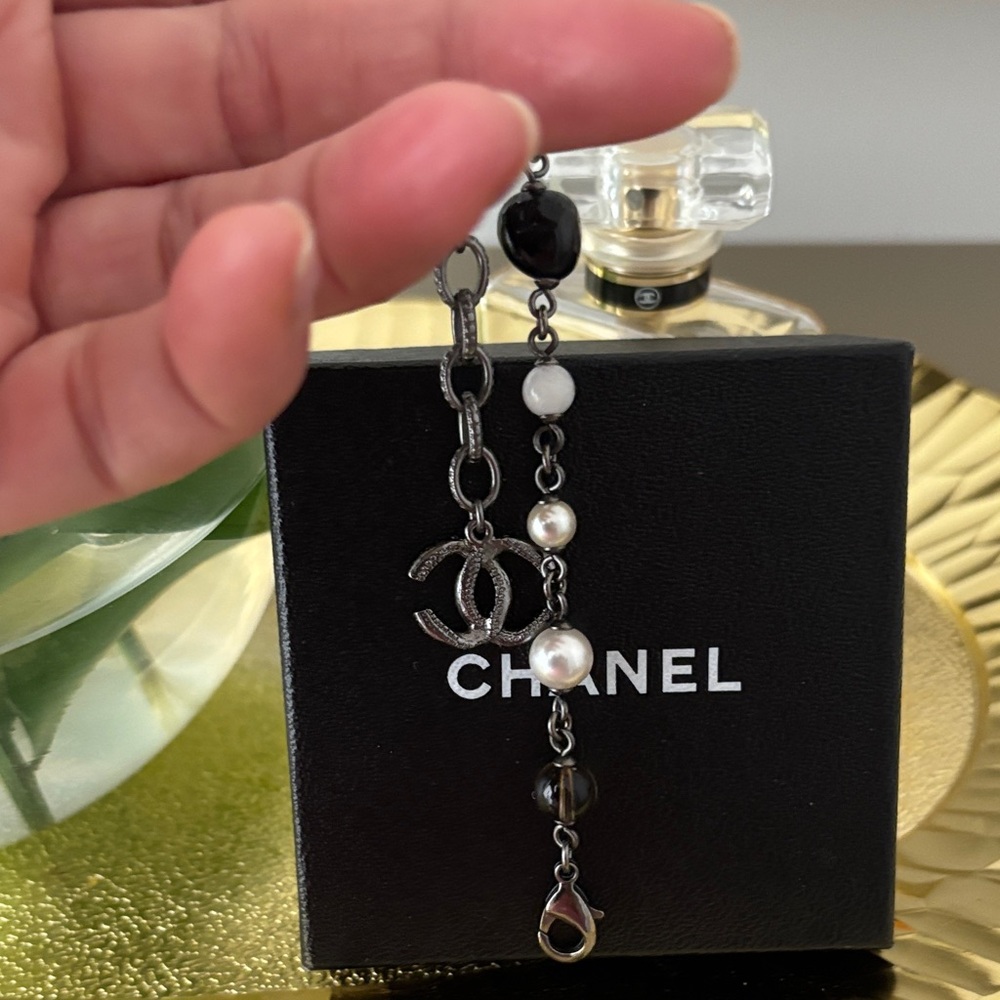 CHANEL Black and White Bracelet